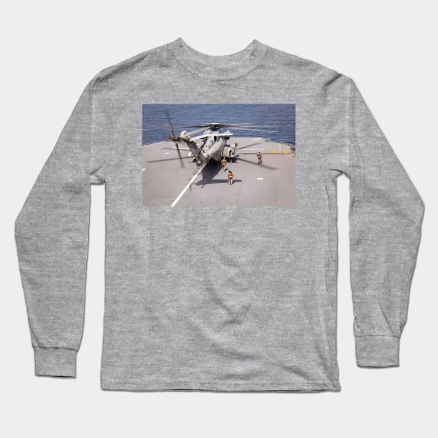 Sikorsky CH-53E Super Stallion Long Sleeve T-Shirt by mcdonojj